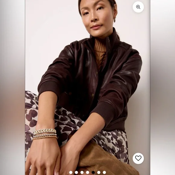 Evereve Dark Brown Bomber Jacket NWOT - Picture 6 of 16